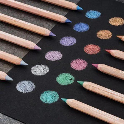 Cretacolor The Brilliants Metallic Color Pencils Tin Box Of 12 Pcs