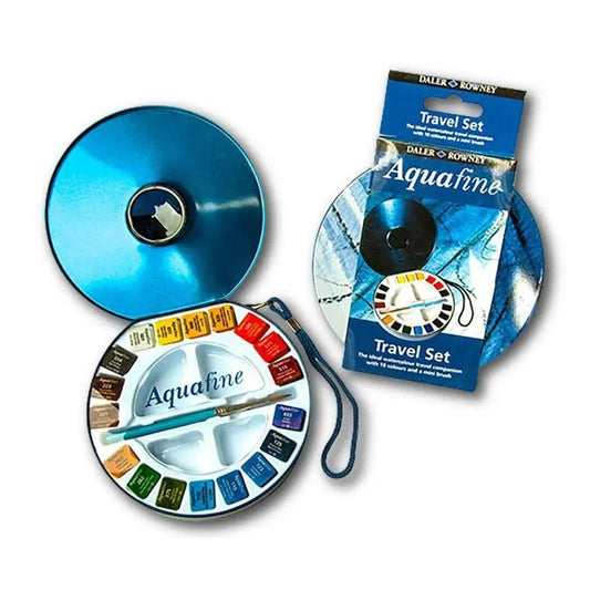 Daler Rowney Aquafine Transparent Watercolor Cake Set of 18 Pcs With Tin Box