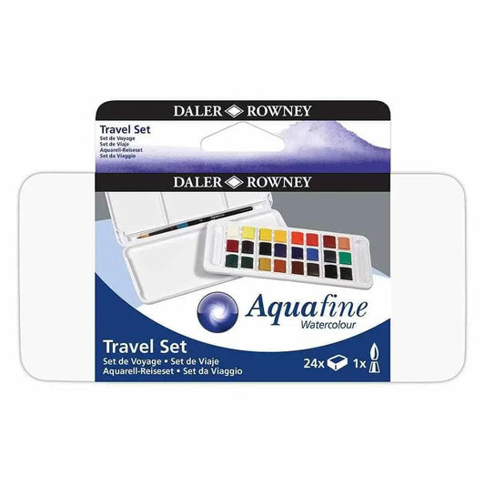 Daler Rowney Aquafine Transparent Watercolor Travel Set of 24 Pcs For Professionals