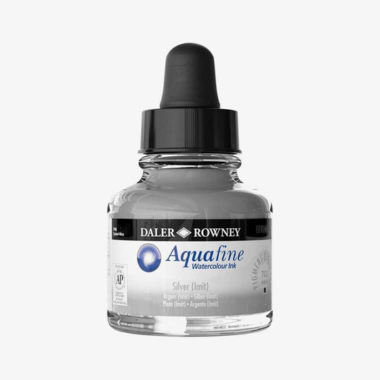 Daler Rowney Aquafine Watercolor Ink  Silver 29.5ML