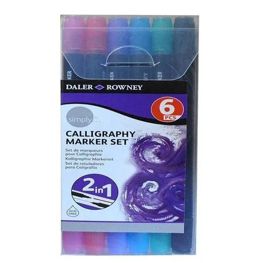 Daler Rowney Calligraphy Markers Set Of 6pcs