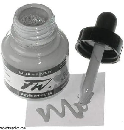Daler Rowney FW Acrylic Artist Ink – Silver 30ML