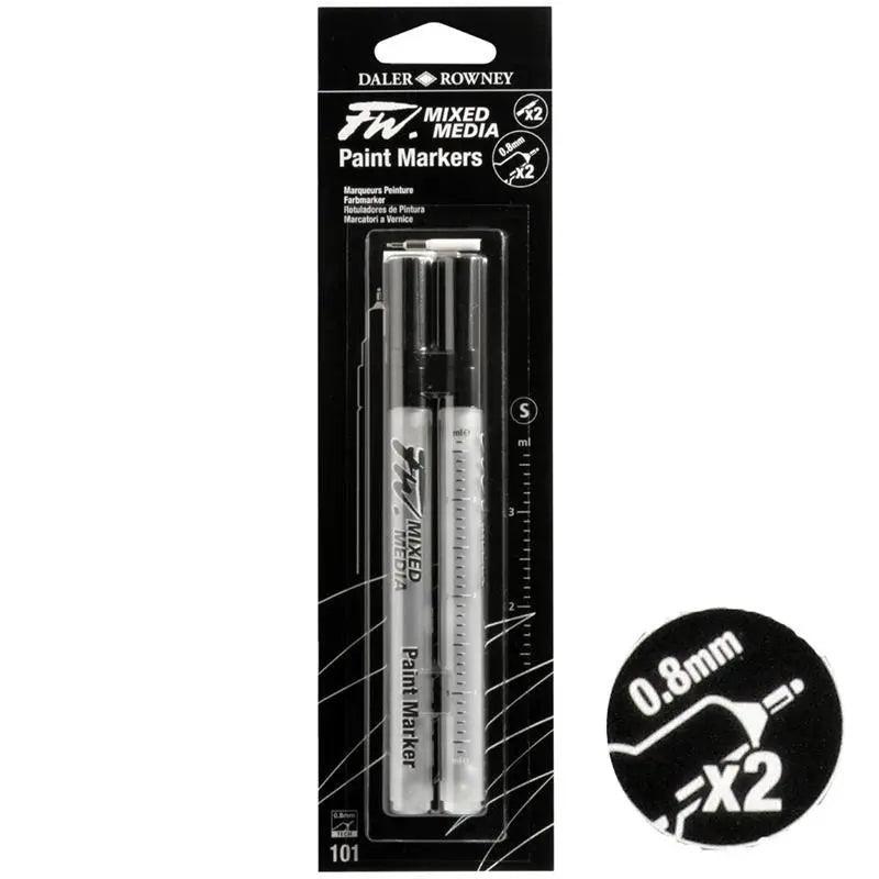 Daler Rowney FW Mixed Media Technical Paint Markers 0.8mm Pack Of 2