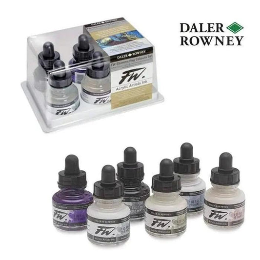 Daler Rowney FW Shimmering Acrylic Inks Set Of 6 Pcs
