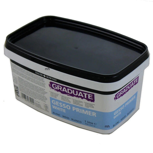 Daler Rowney Graduate White Gesso Primer in 1 litre box ideal for oil colors & acrylic works