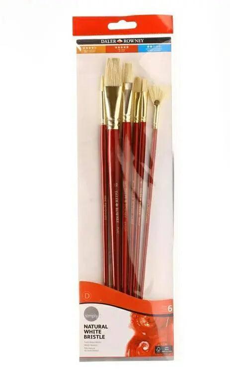 Daler Rowney High Quality Bristle Hair Brush set of 6