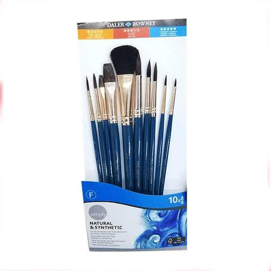 Daler Rowney Mix Simply Natural Hair Brush 10 Pcs Set