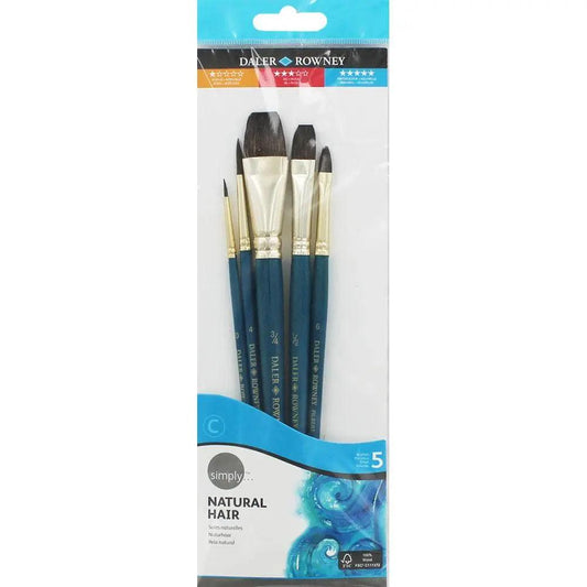 Daler Rowney Natural Hair Artist Brush Different Size Pack of 5