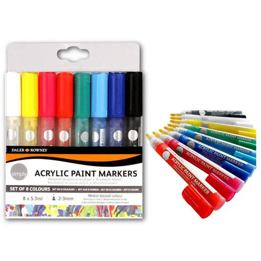 Daler Rowney Simply Acrylic Paint Markers Set (8pcs)