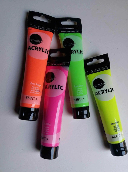 Daler Rowney Simply Neon Acrylic Tubes in 75ml