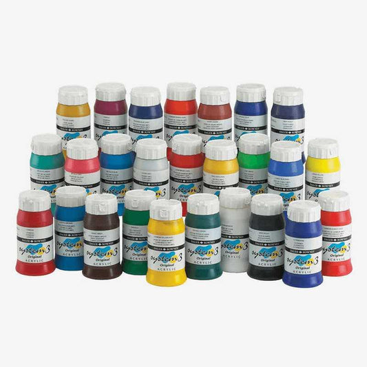Daler Rowney System 3 Acrylic Paint Jars 250ml 35 shades