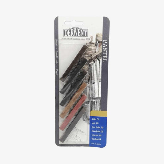 Derwent Hard Pastel Brown Shades Set Of 6