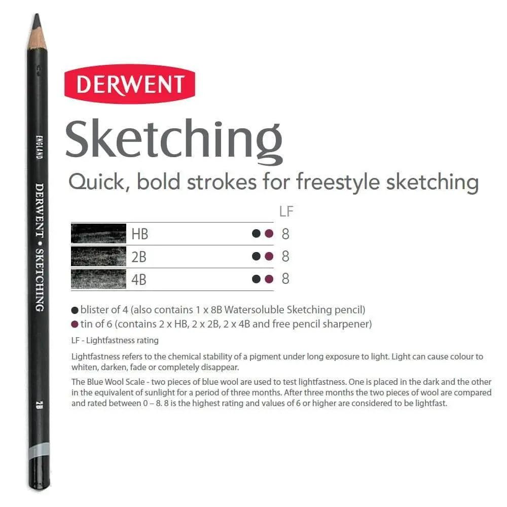 Derwent Sketching Pencils HB - 2B - 4B