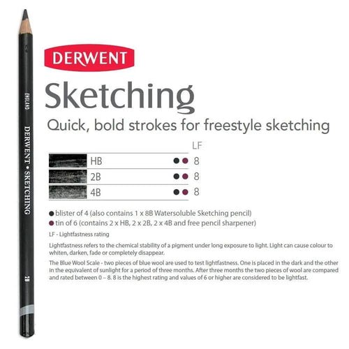 Derwent Sketching Pencils HB - 2B - 4B