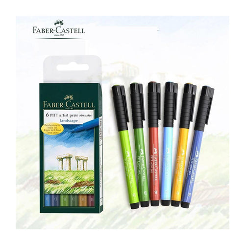 Faber Castell Pitt Artist 6 Brush Pen Wallet Set Landscape