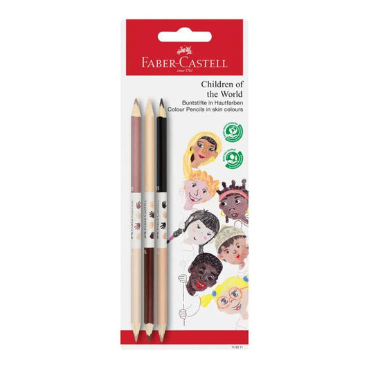 Faber-Castell Set of Grip colored pencils, Children of the world edition 3 pcs.