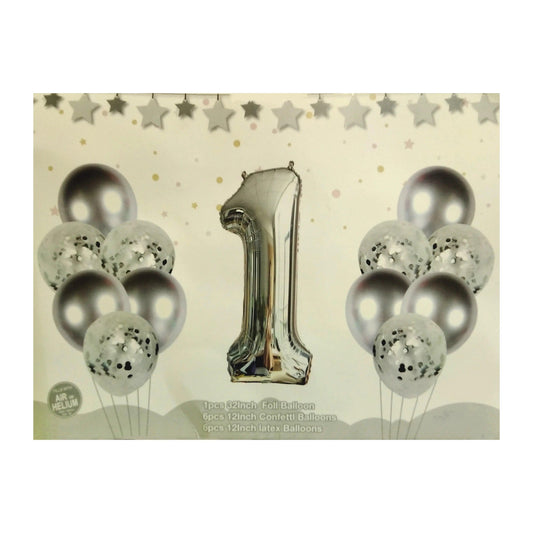 Foil Number Set Silver