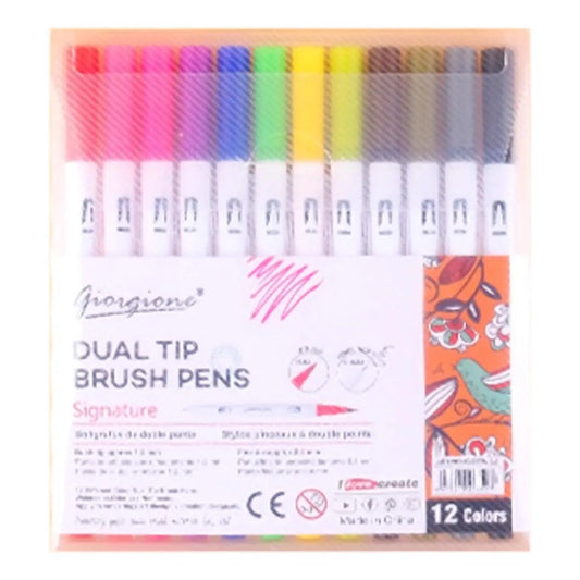 Giorgione Dual Tips Brush Pen Marker & Fineliner set