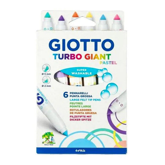 Giotto Turbo Giant Pastel Color Markers Set of 6 Pcs