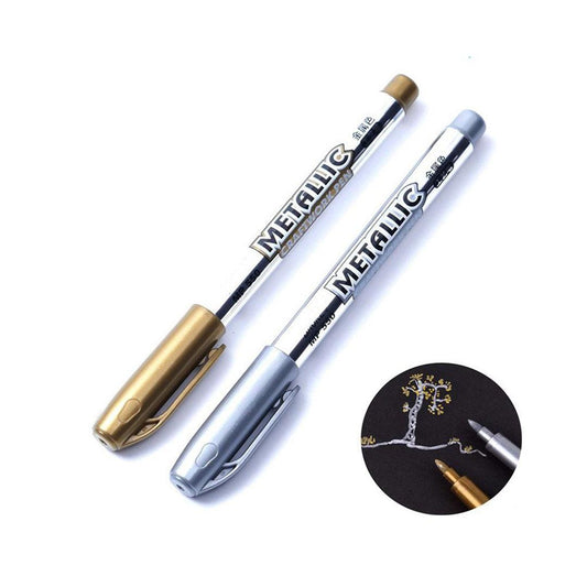 Gold & SIilver Metallic Permanent Markers for Artist Illustration