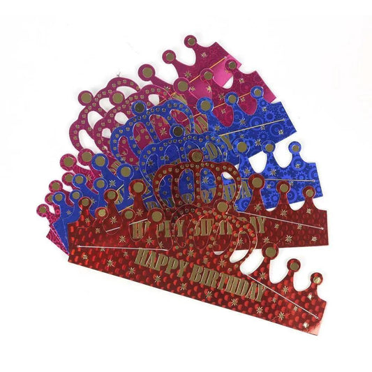 Happy Birthday Crown for Girls Red