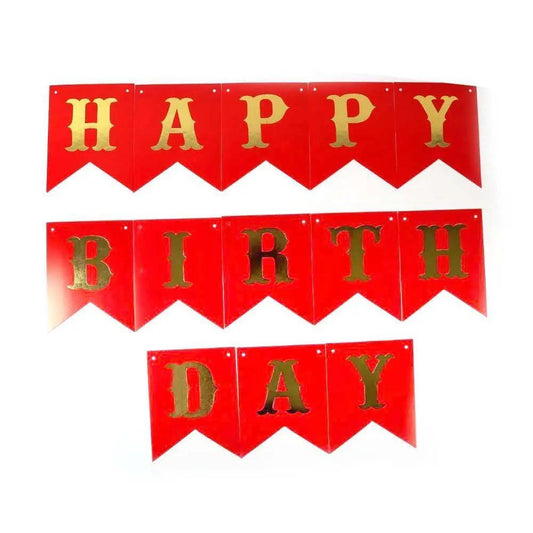 Happy Birthday Hanging Banner - Red (60003)
