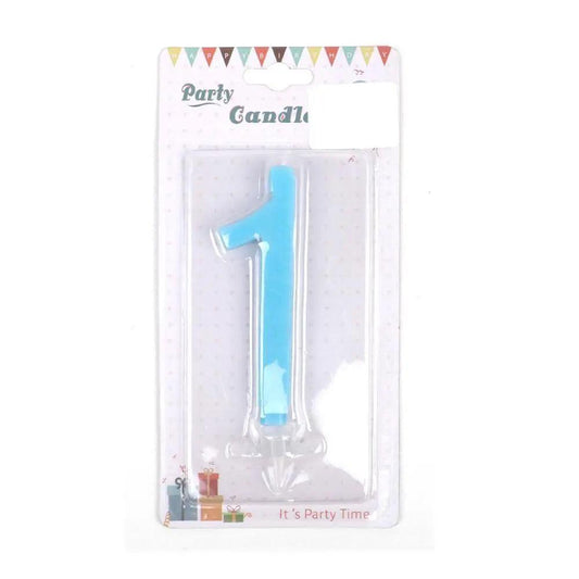 Happy Birthday No 1 Cake Topper Candle - Blue (NC-003)