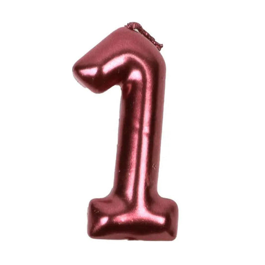 Happy Birthday No 1 Numeric Candle - Maroon (NC-021)
