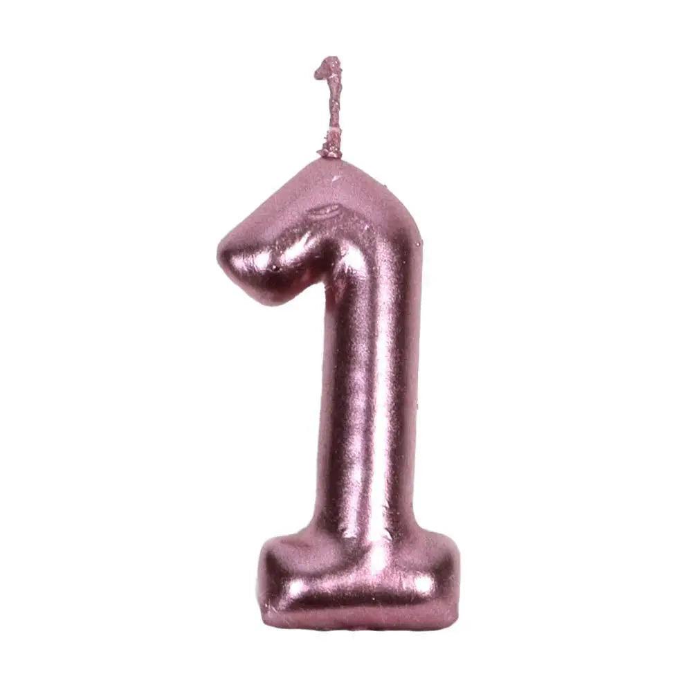 Happy Birthday No 1 Numeric Candle - Pink (NC-017)