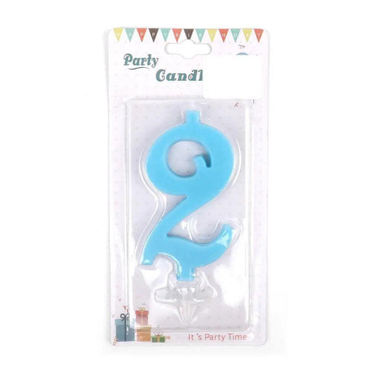 Happy Birthday No 2 Cake Topper Candle - Blue (NC-004)