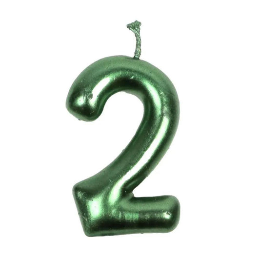 Happy Birthday No 2 Numeric Candle - Green (NC-024)