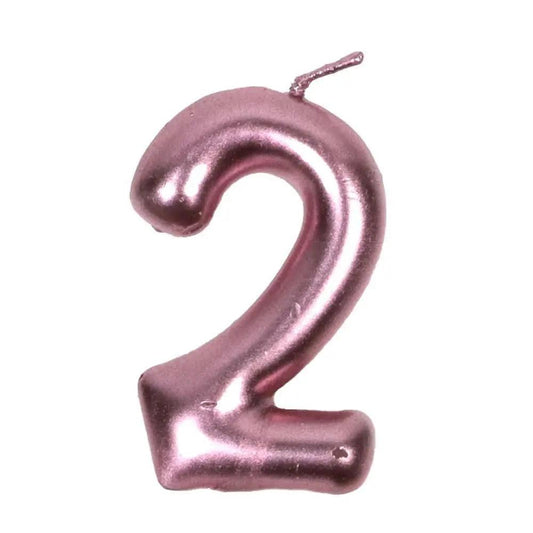 Happy Birthday No 2 Numeric Candle - Pink (NC-018)