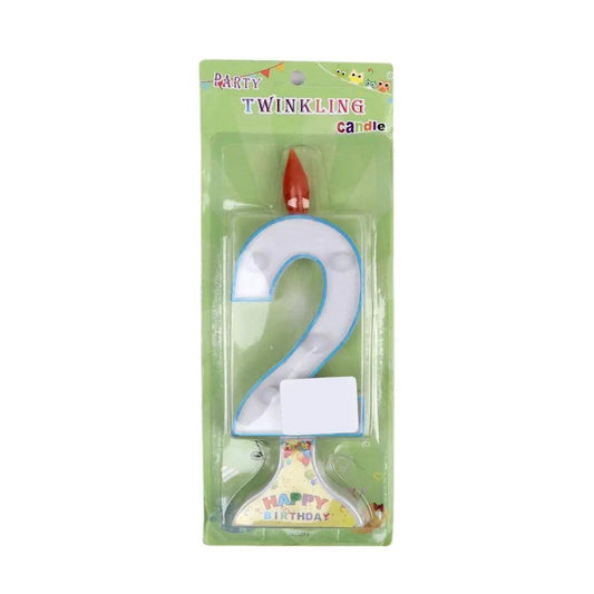 Happy Birthday No 2 Twinkling Candle - Blue (NC-006)