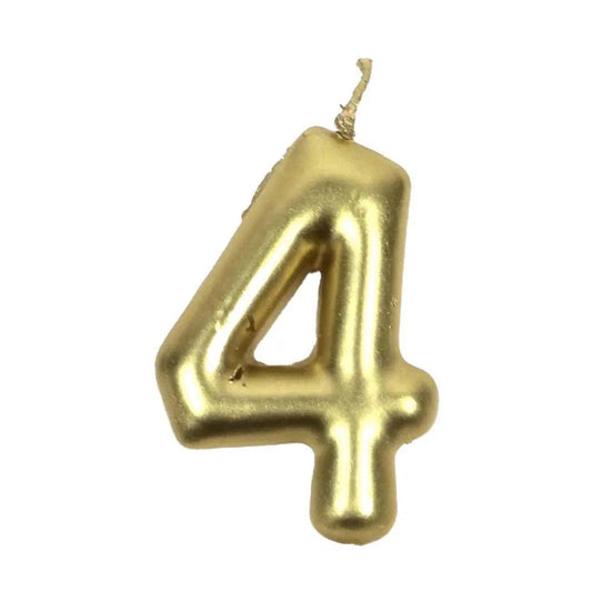 Happy Birthday No 4 Numeric Candle - Yellow (NC-027)
