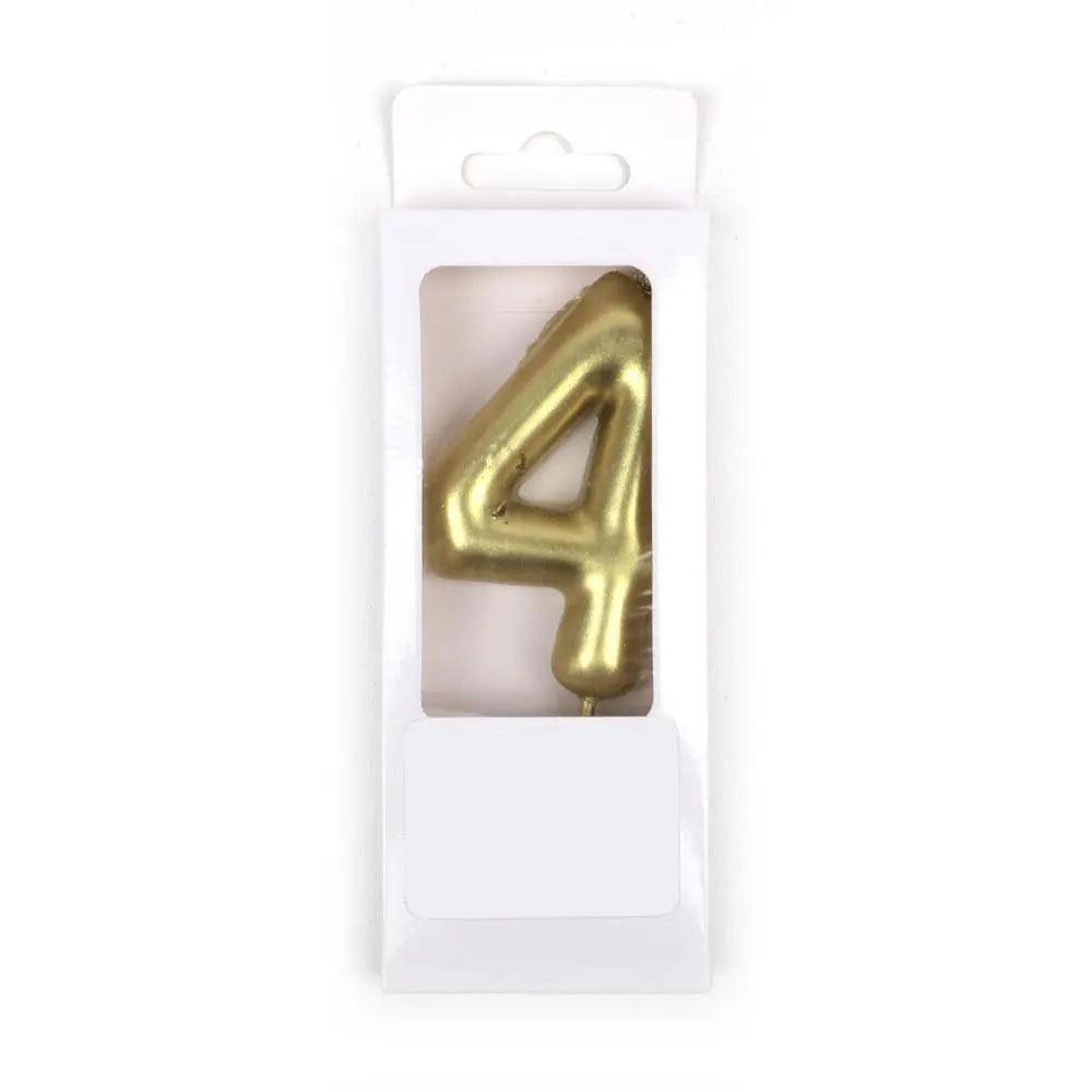 Happy Birthday No 4 Numeric Candle - Yellow (NC-027)