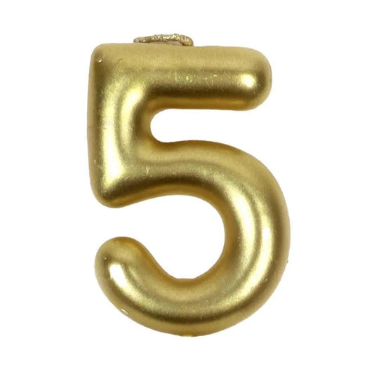 Happy Birthday No 5 Numeric Candle - Yellow (NC-028)