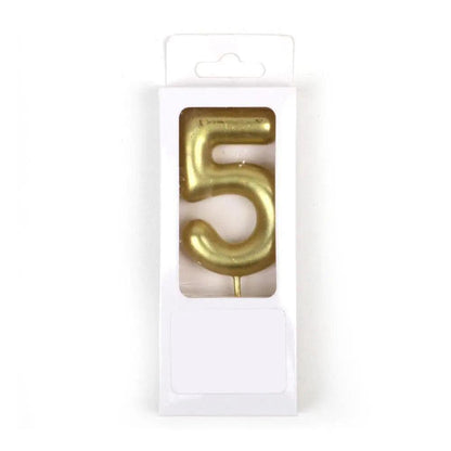 Happy Birthday No 5 Numeric Candle - Yellow (NC-028)