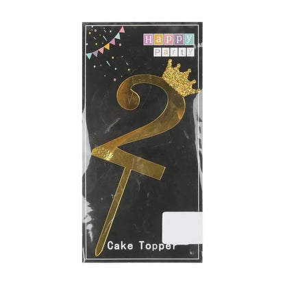Happy Party No 2 Cake Topper - Gold (NC-031)