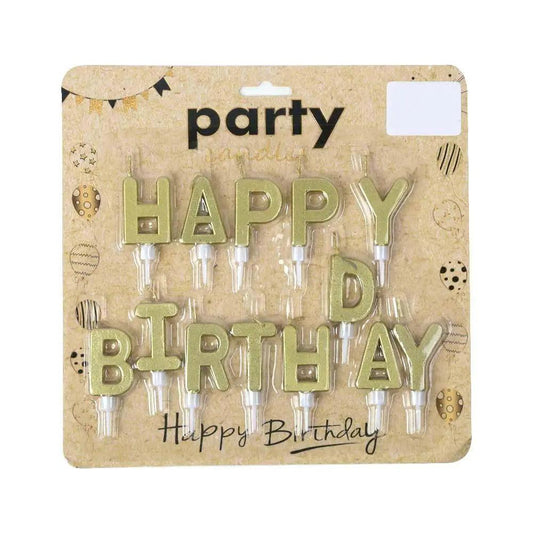 HBD Alphabet Party Candle - Golden