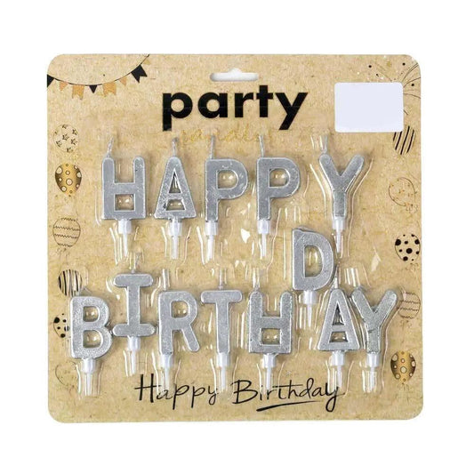 HBD Alphabet Party Candle - Silver