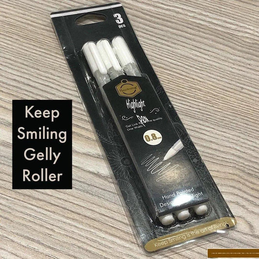 Keep Smiling Gelly Roll Classic White Gel Ink Pens Set (3pcs)