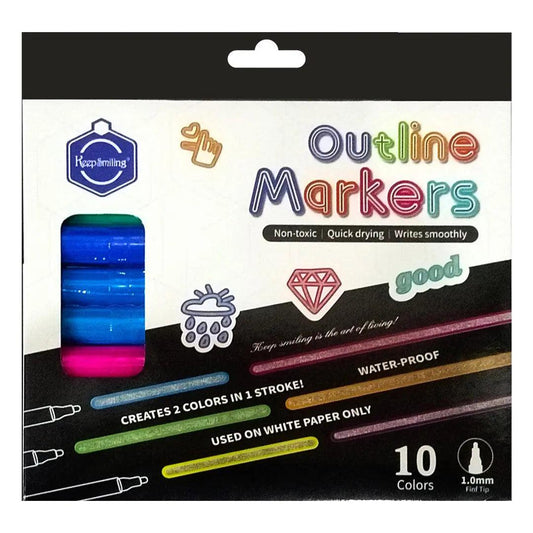 Keep Smiling Outline Markers Pack Of 10