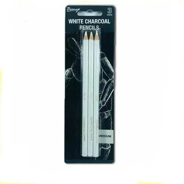 Keep Smiling White Charcoal Pencil Pack Of 3