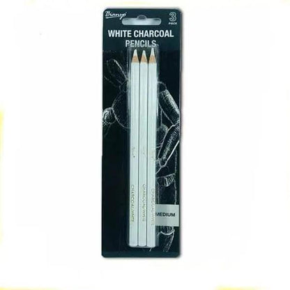 Keep Smiling White Charcoal Pencil Pack Of 3