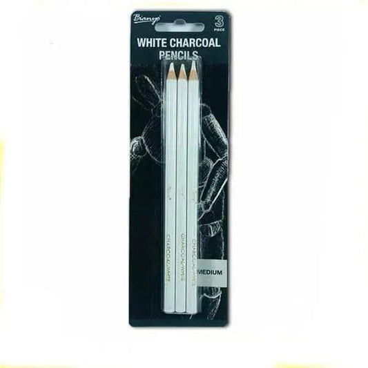 Keep Smiling White Charcoal Pencil Pack Of 3