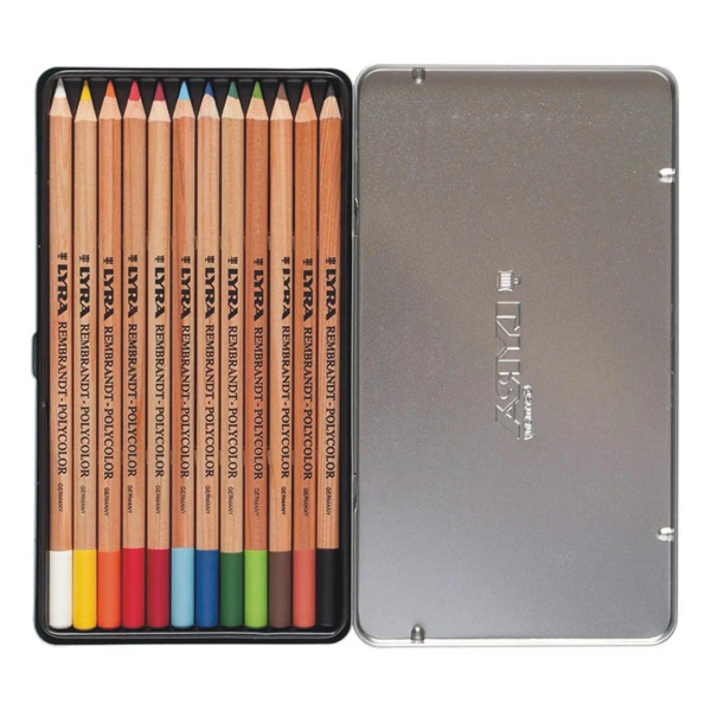 Lyra Poly color pastel pencil tin box of 12 pcs