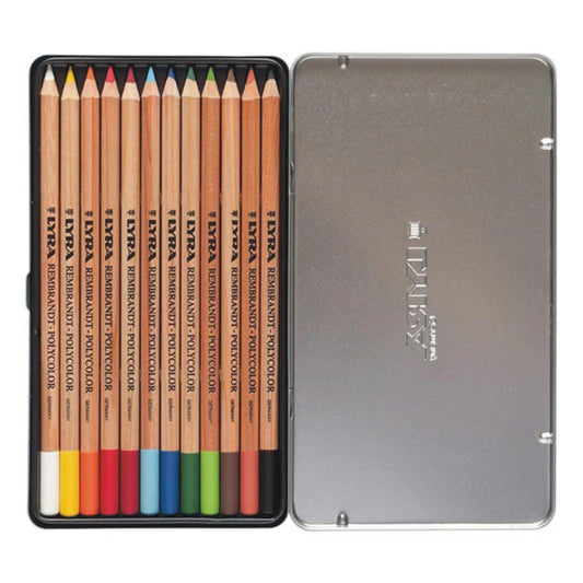 Lyra Poly color pastel pencil tin box of 12 pcs
