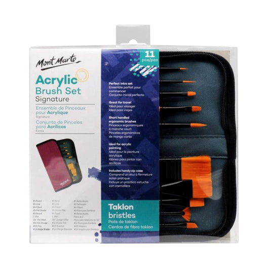 Mont Marte Acrylic Brush Set 11Pcs