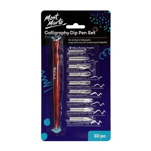 Mont Marte Signature Calligraphy Dip Pen Set of 10 Piece