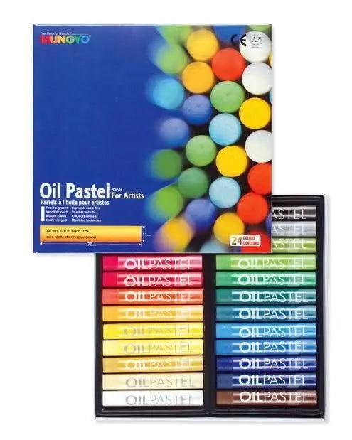 MUNGYO Oil Pastels for Artist 24 Pieces Color Set MOP - 24 - Multi Colors